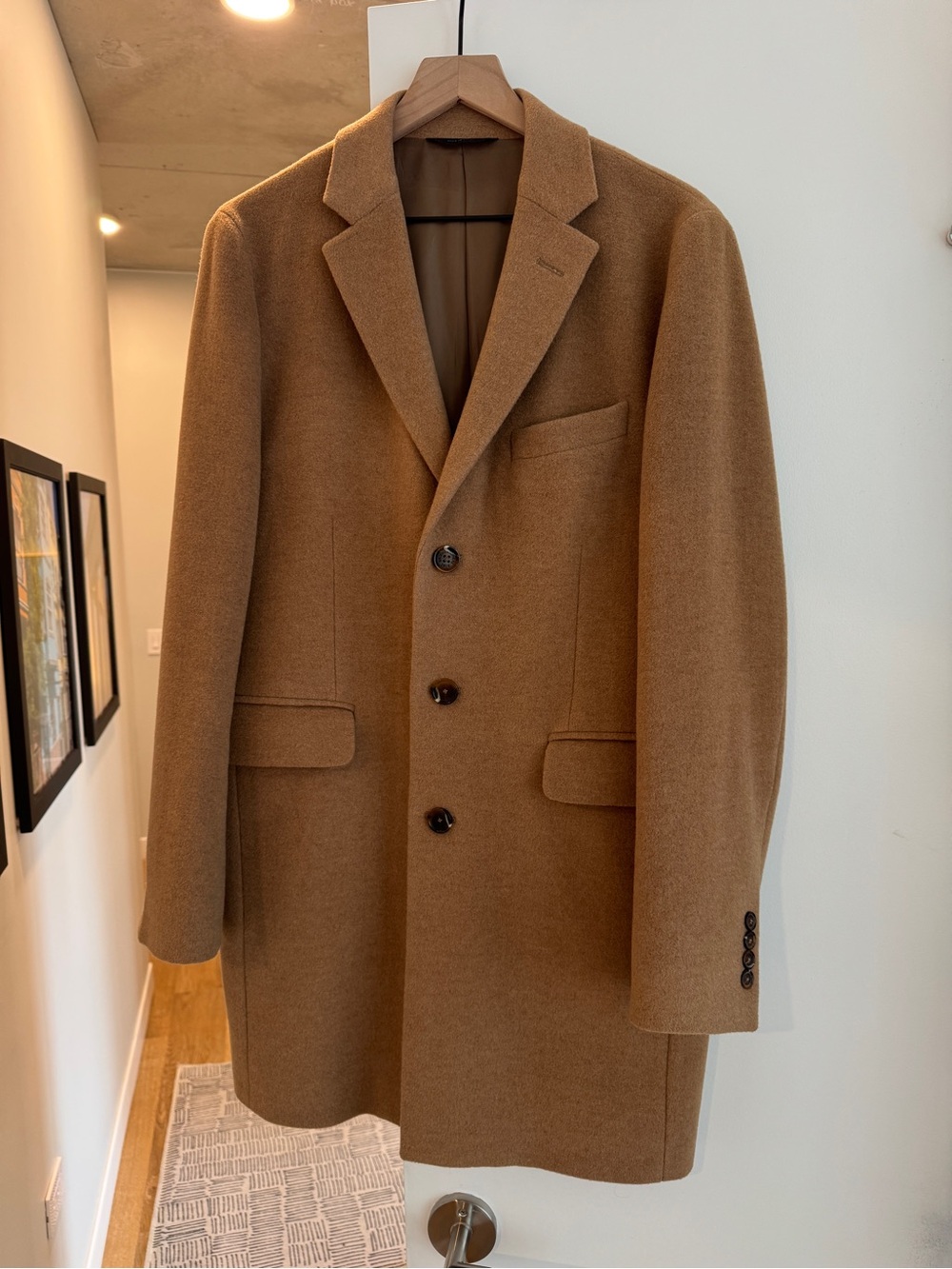 Brooks Brothers Camel Brown Wool-Blend Pea Coat